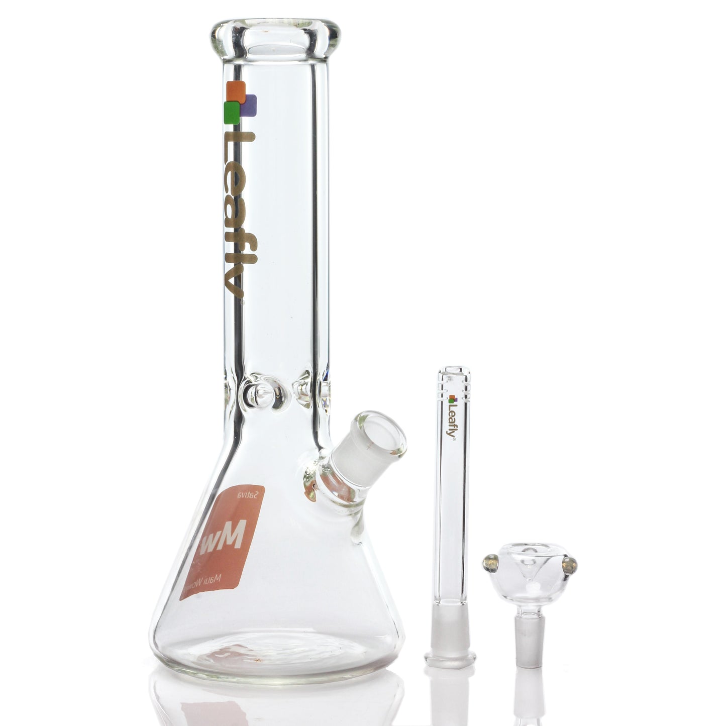 Leafly Strain Tile Beaker Bong - Sativa, Indica or Hybrid 