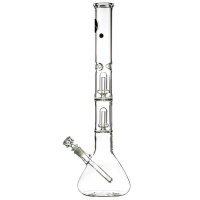 LA Pipes 20" 5mm Thick Double Showerhead Perc Beaker Bong