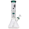 LA Pipes 11" Color Accented Showerhead Perc Beaker Bong