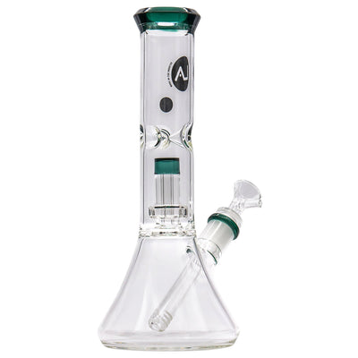 LA Pipes 11" Color Accented Showerhead Perc Beaker Bong