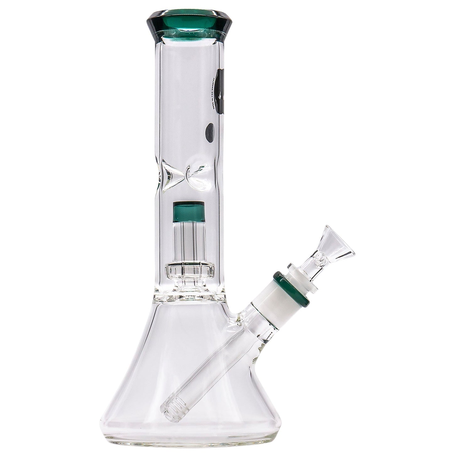 LA Pipes 11" Color Accented Showerhead Perc Beaker Bong