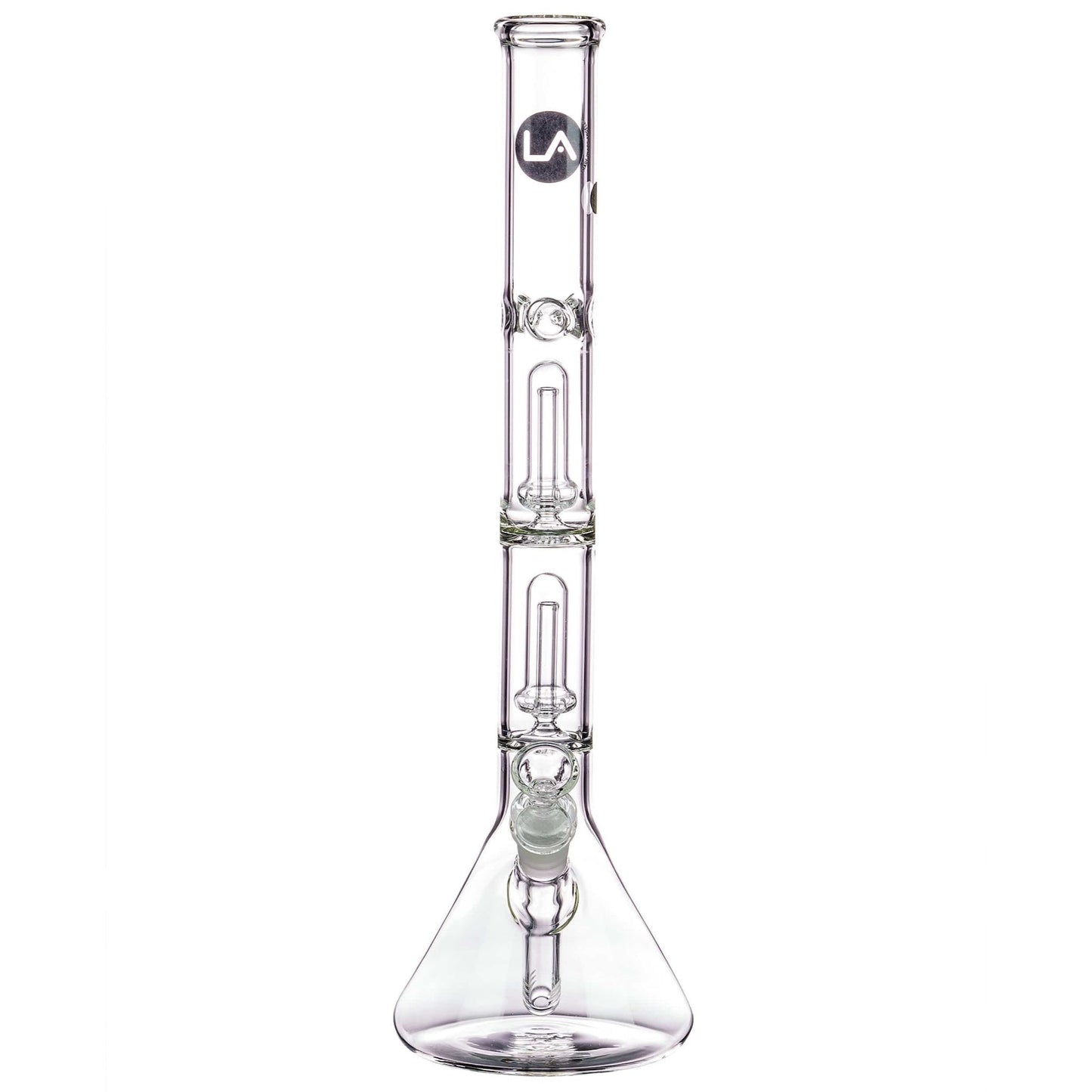 LA Pipes 14" Double Showerhead Perc Beaker Bong