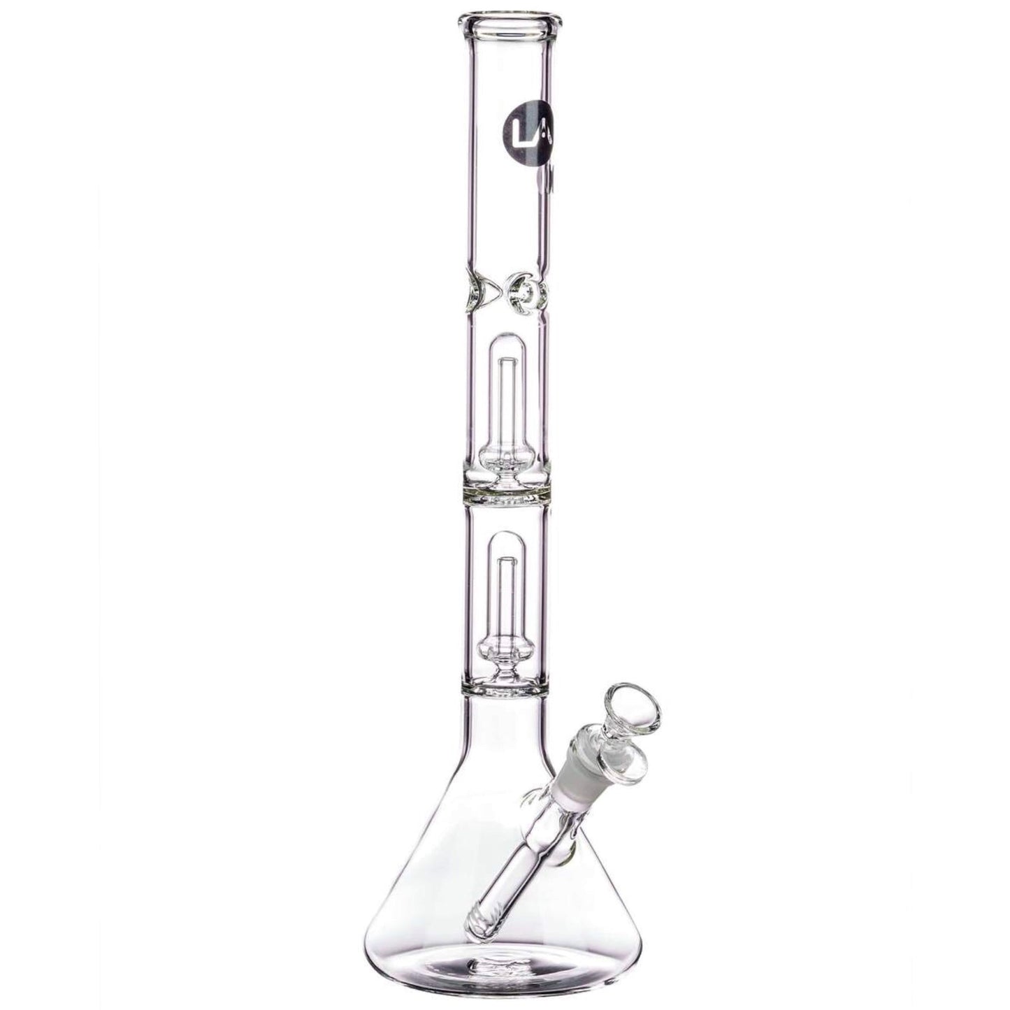 LA Pipes 14" Double Showerhead Perc Beaker Bong