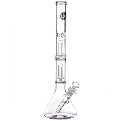 LA Pipes 14" Double Showerhead Perc Beaker Bong