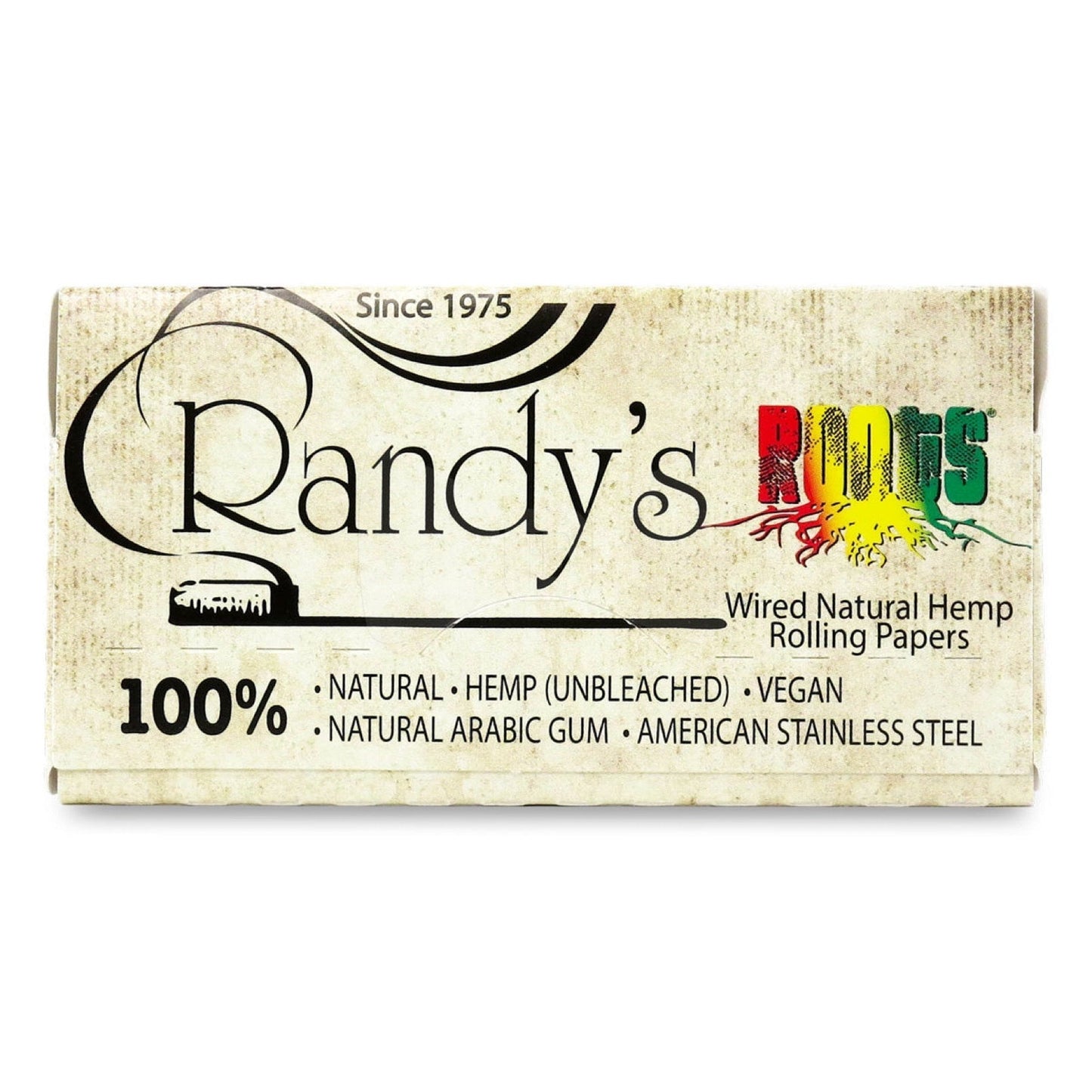 Randys Roots 1.25" Organic Hemp Wired Rolling Papers