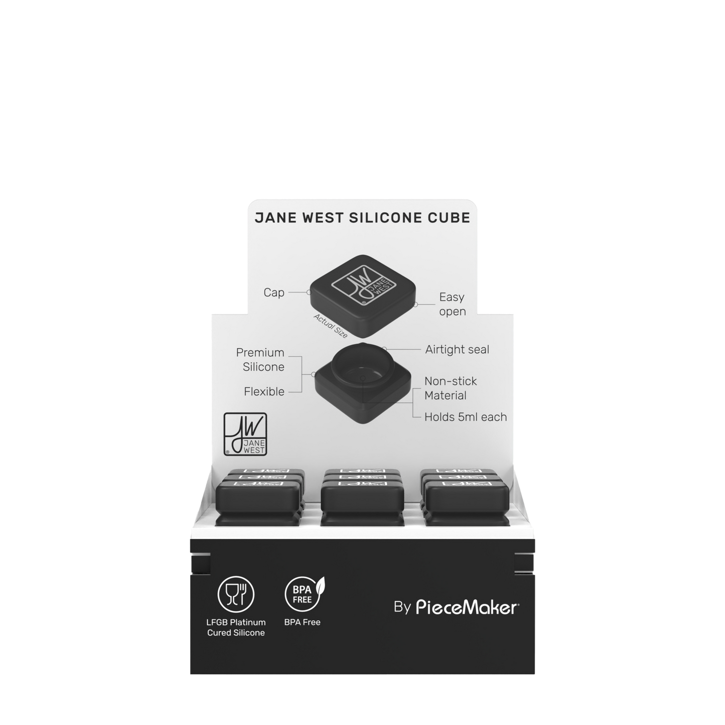 Silicone Cube POS | Black (Box of 27)