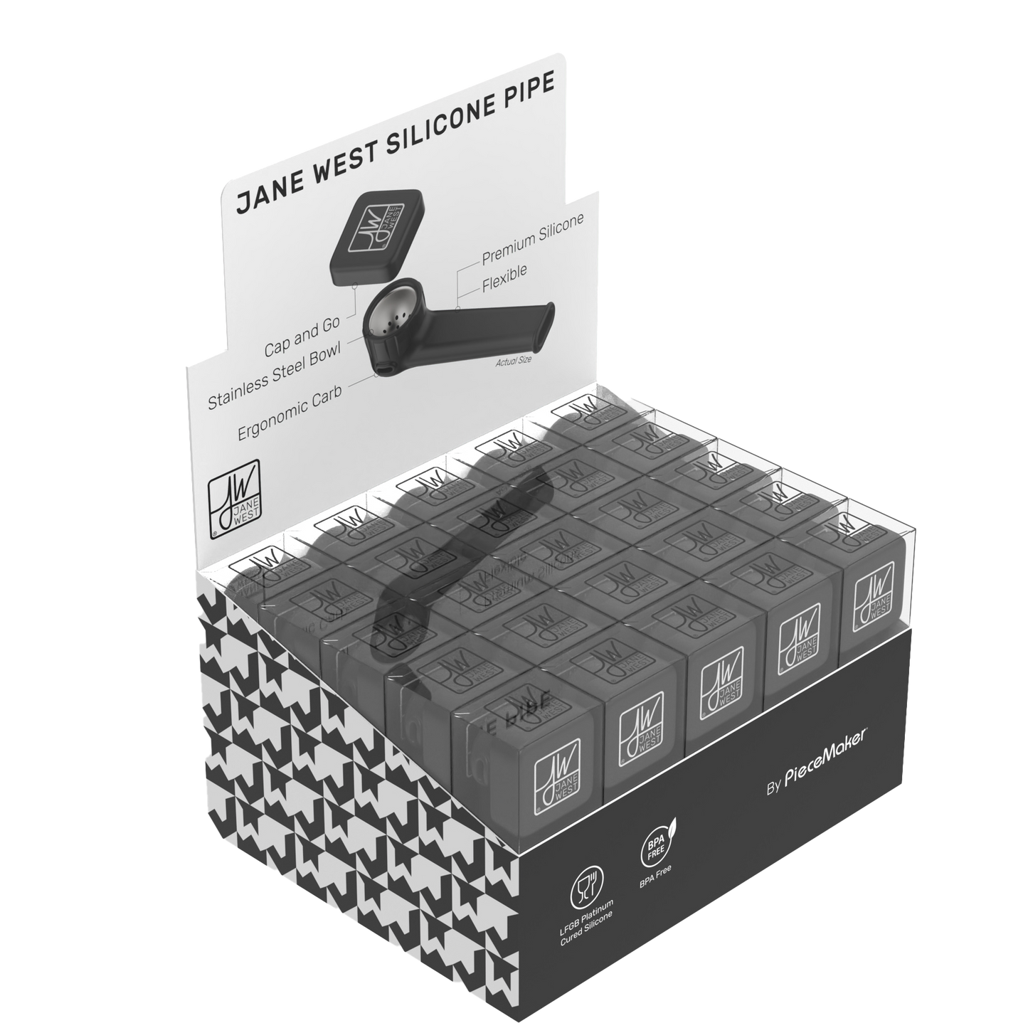 Outdoor Silicone Hand Pipe POS | Black (Box of 25)