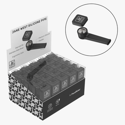 Outdoor Silicone Hand Pipe POS | Black (Box of 25)